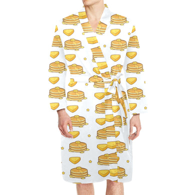 Pancake Pattern Print Design 03 Men's Long Sleeve Belted Night Robe