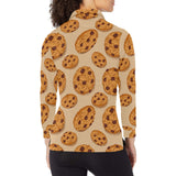 Cookie pattern Women's Long Sleeve Polo Shirt