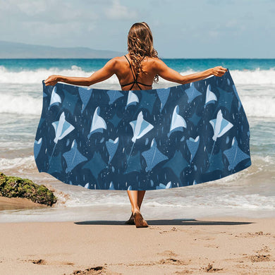 Stingray Pattern Print Design 04 Beach Towel