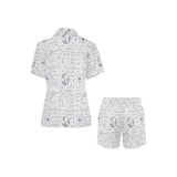 Math Pattern Print Design 03 Women's V-Neck Short Pajama Set