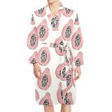 papaya pattern Men's Long Sleeve Belted Night Robe