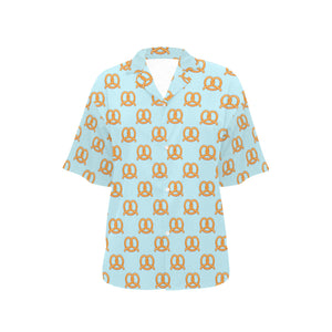 Pretzels Pattern Print Design 03 Women's All Over Print Hawaiian Shirt