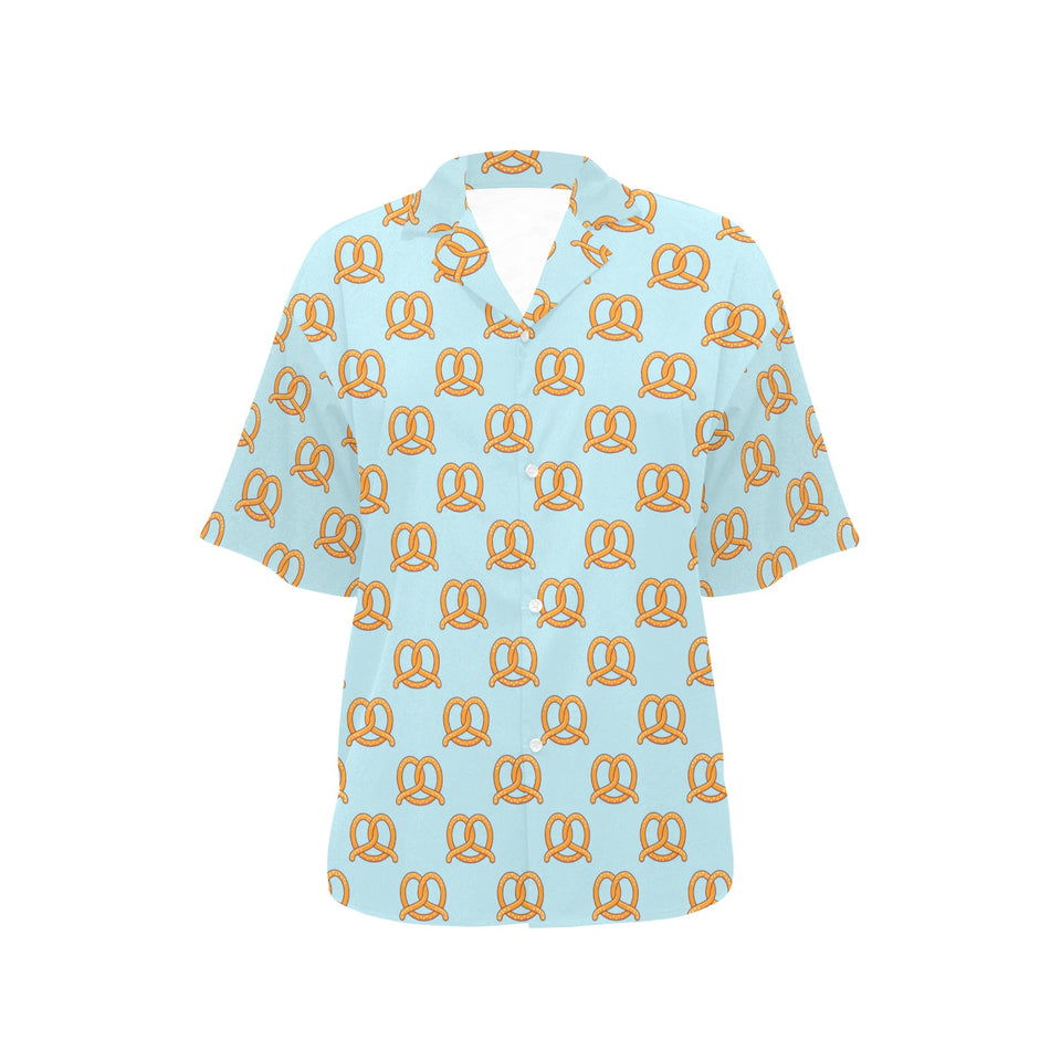 Pretzels Pattern Print Design 03 Women's All Over Print Hawaiian Shirt
