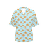Pretzels Pattern Print Design 03 Women's All Over Print Hawaiian Shirt
