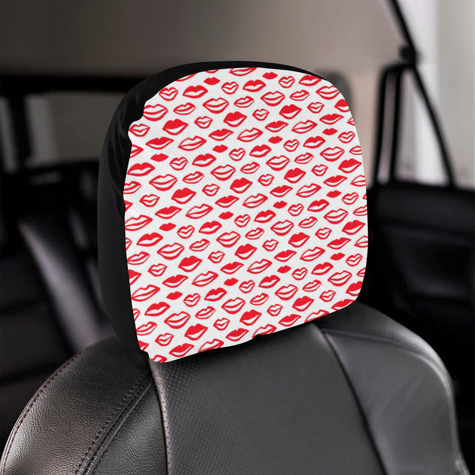 Lips Pattern Print Design 05 Car Headrest Cover