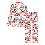 Red mushroom dot pattern Women's Long Pajama Set