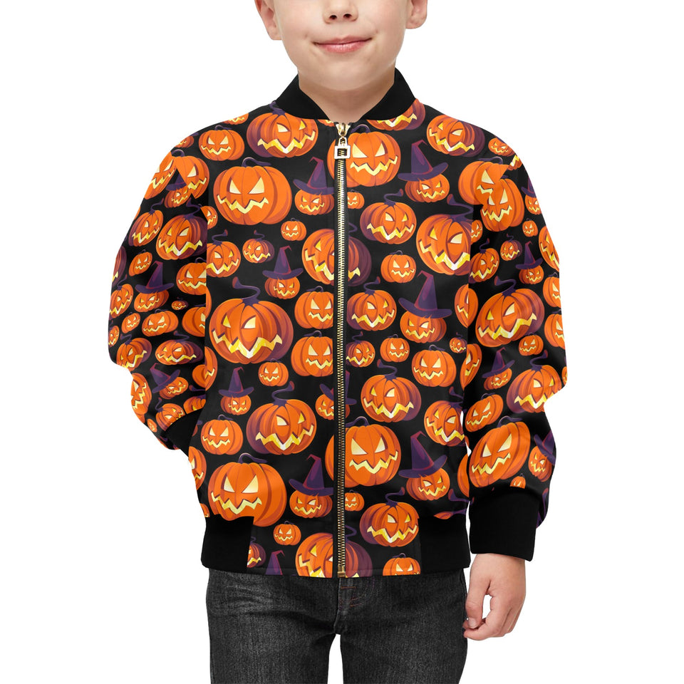 Halloween Pumpkin pattern Kids' Boys' Girls' Bomber Jacket