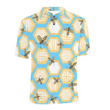 Bee honeycomb pattern Men's All Over Print Polo Shirt