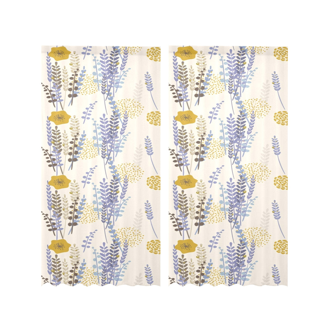 Lavender modern pattern blackground Gauze Curtain