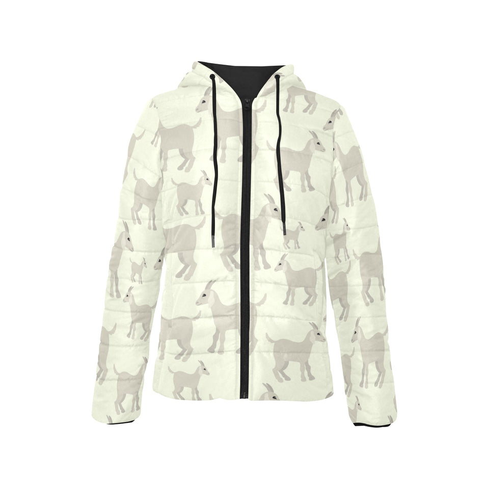 Little young goat pattern Women's Padded Hooded Jacket