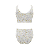 Christmas tree Christmas element Silver gold patte Chest Bowknot High Waisted Bikini Swimsuit