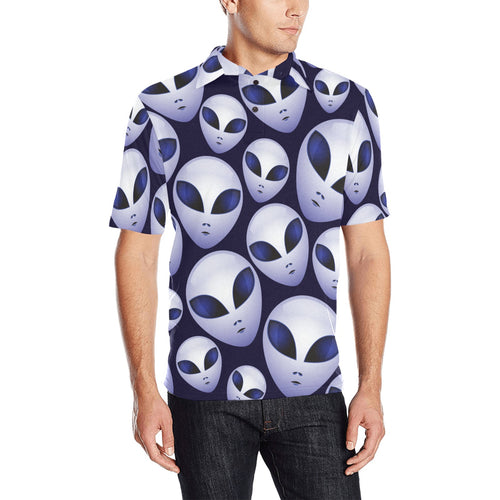 Alien Pattern Print Design 01 Men's All Over Print Polo Shirt