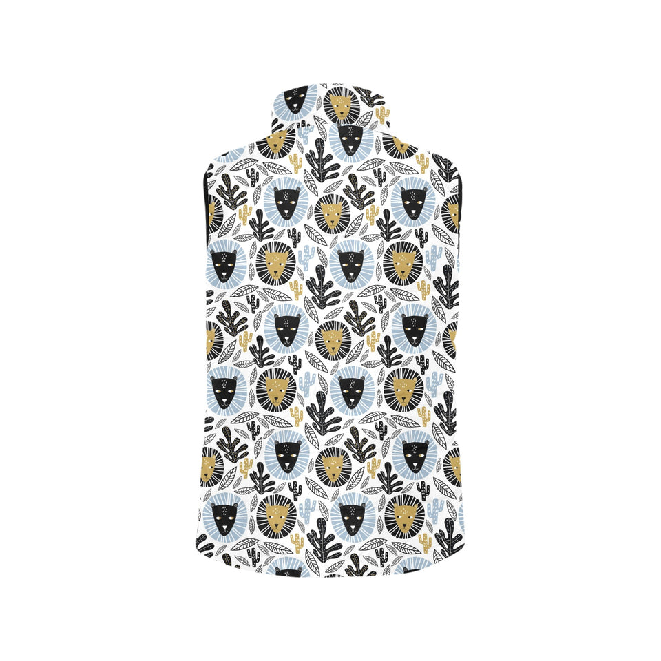 Lion Pattern Print Design 05 Men's Padded Vest