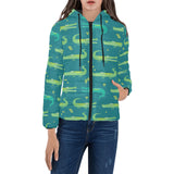 Crocodile pattern Women's Padded Hooded Jacket