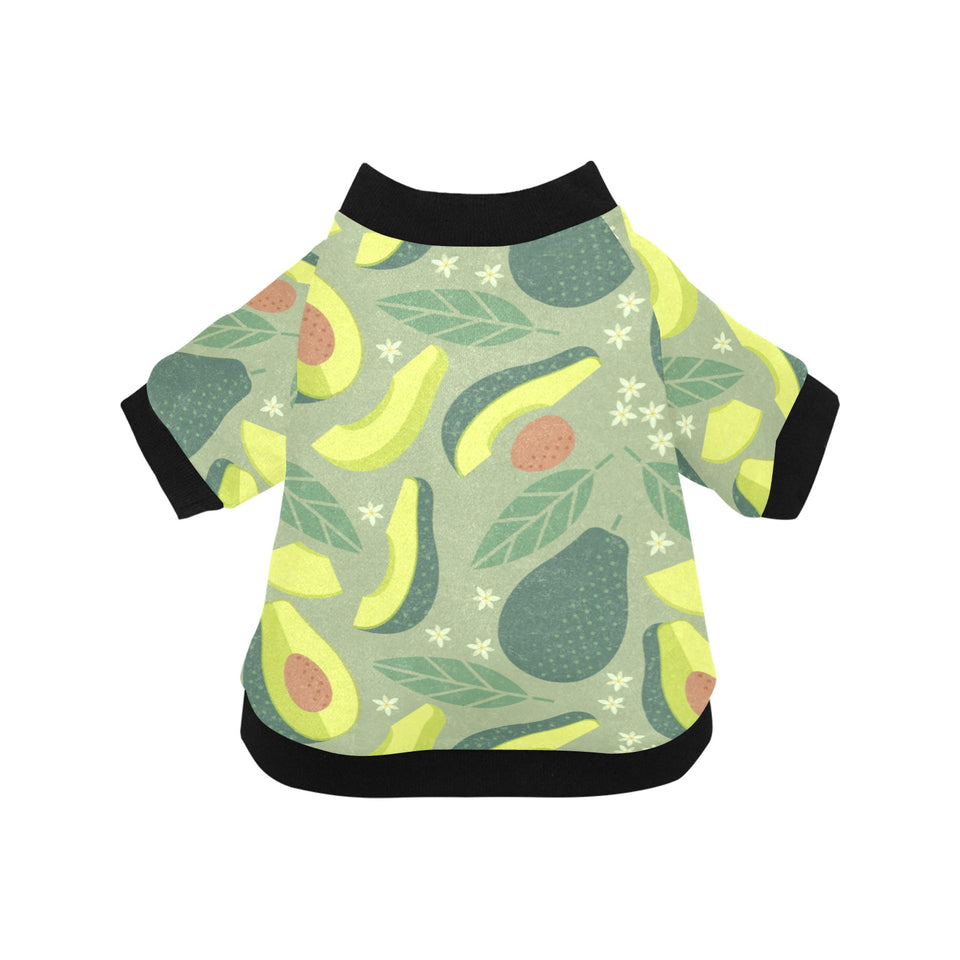 Avocado pattern All Over Print Pet Dog Round Neck Fuzzy Shirt