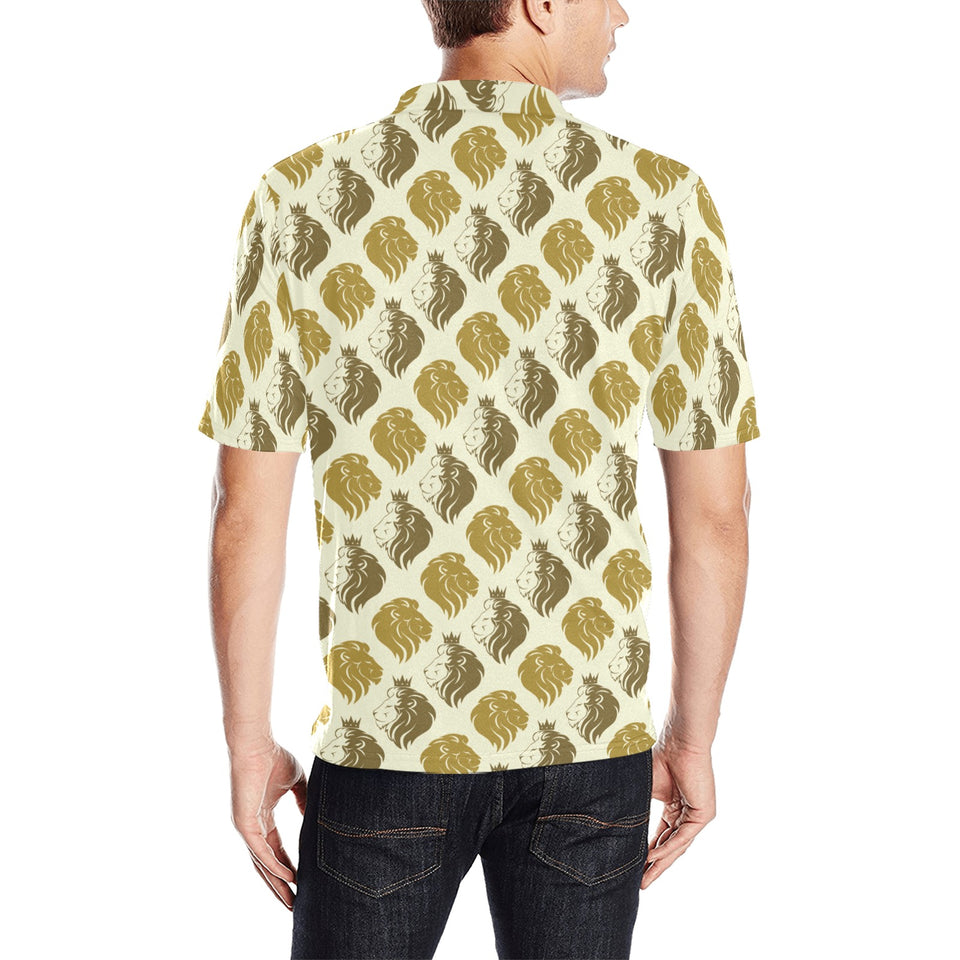 Lion Pattern Print Design 02 Men's All Over Print Polo Shirt