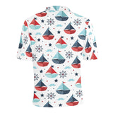 Cute color paper sailboat pattern Men's All Over Print Polo Shirt