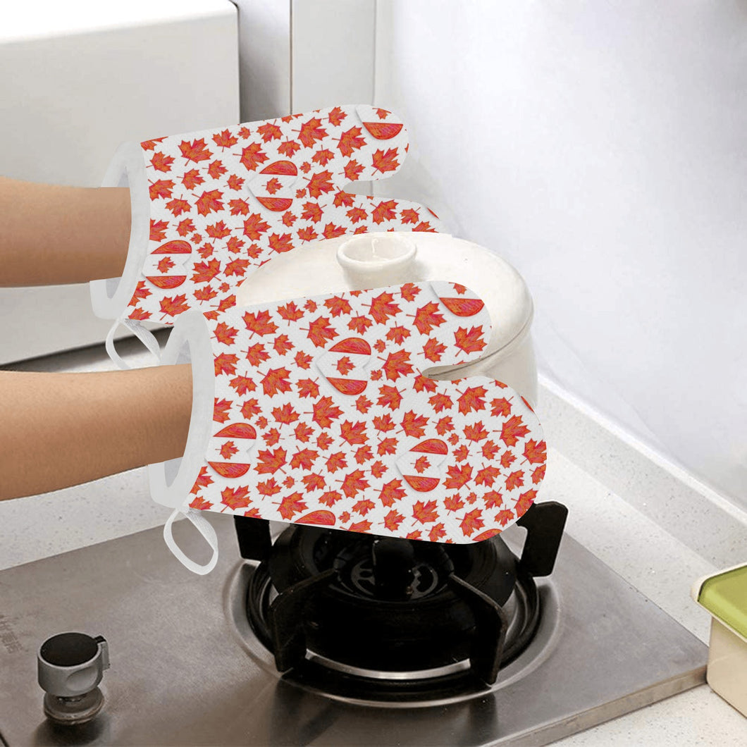 Canada Pattern Print Design 02 Heat Resistant Oven Mitts