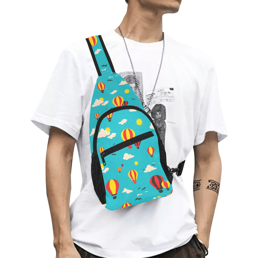 Hot Air Balloon Sky Pattern All Over Print Chest Bag
