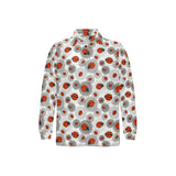 Ladybug Pattern Print Design 05 Men's Long Sleeve Polo Shirt