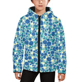 blueberry design pattern Kids' Boys' Girls' Padded Hooded Jacket