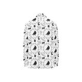 Crows floral wreath rabbit pattern Women's Long Sleeve Polo Shirt