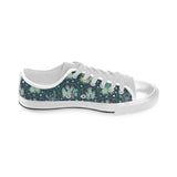 Cactus glass terrarium pattern Men's Low Top Shoes White