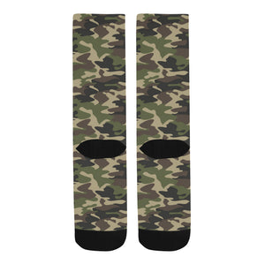 Dark Green camouflage pattern Crew Socks