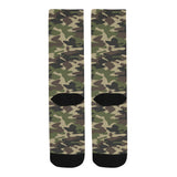 Dark Green camouflage pattern Crew Socks