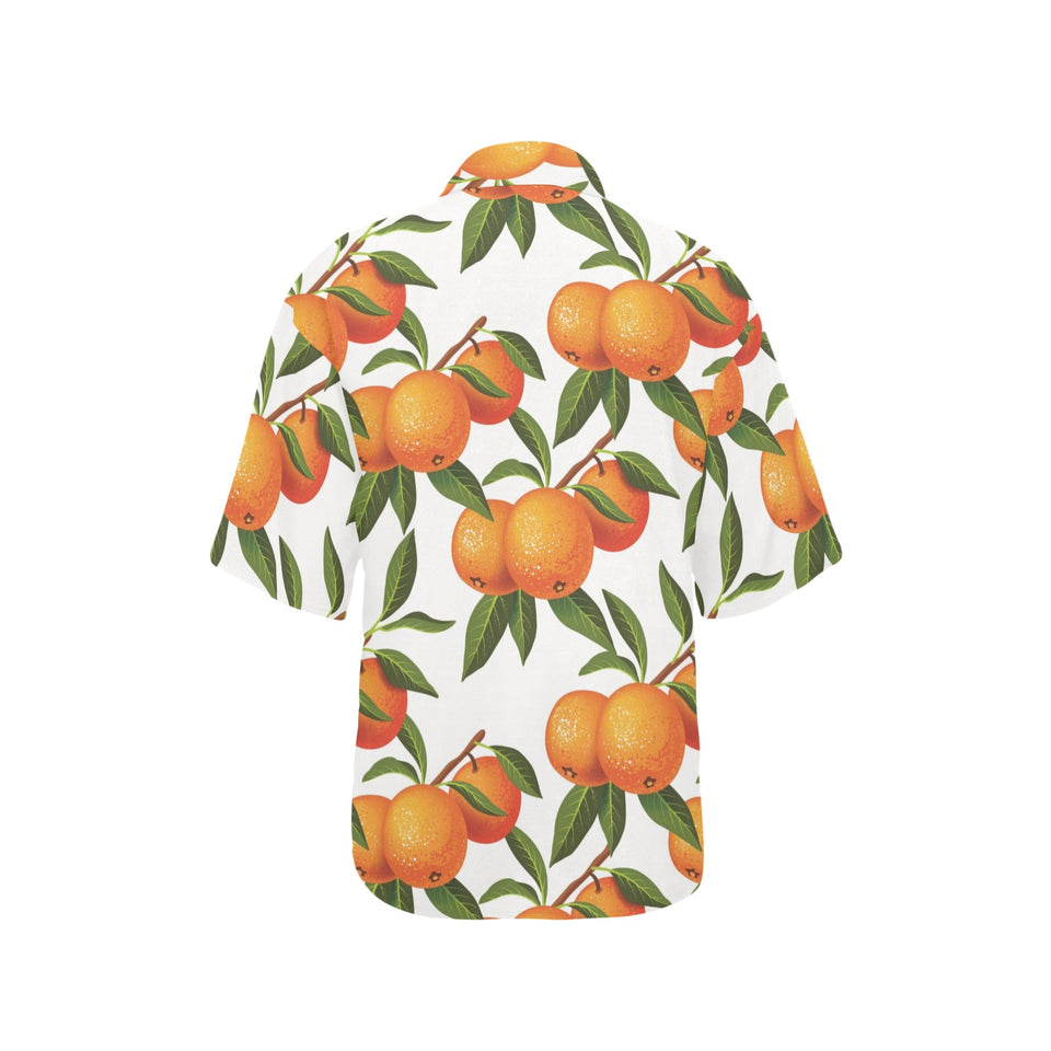 Oranges pattern background Women's All Over Print Hawaiian Shirt