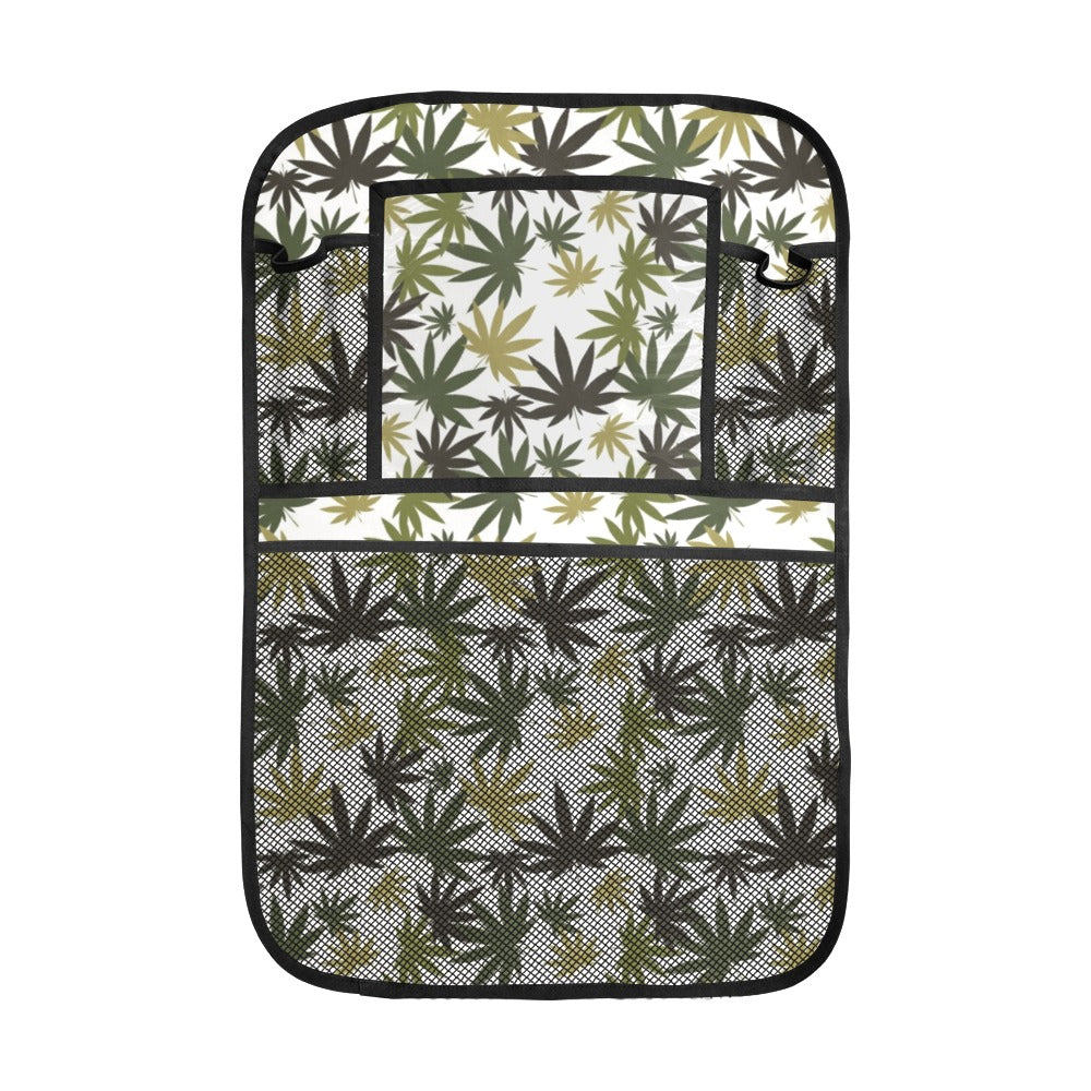Canabis Marijuana Weed Pattern Print Design 05 Car Seat Back Organizer