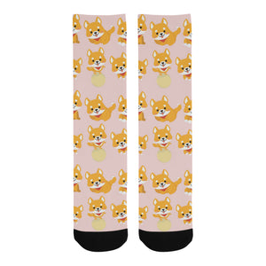Cute shiba inu dog pattern Crew Socks
