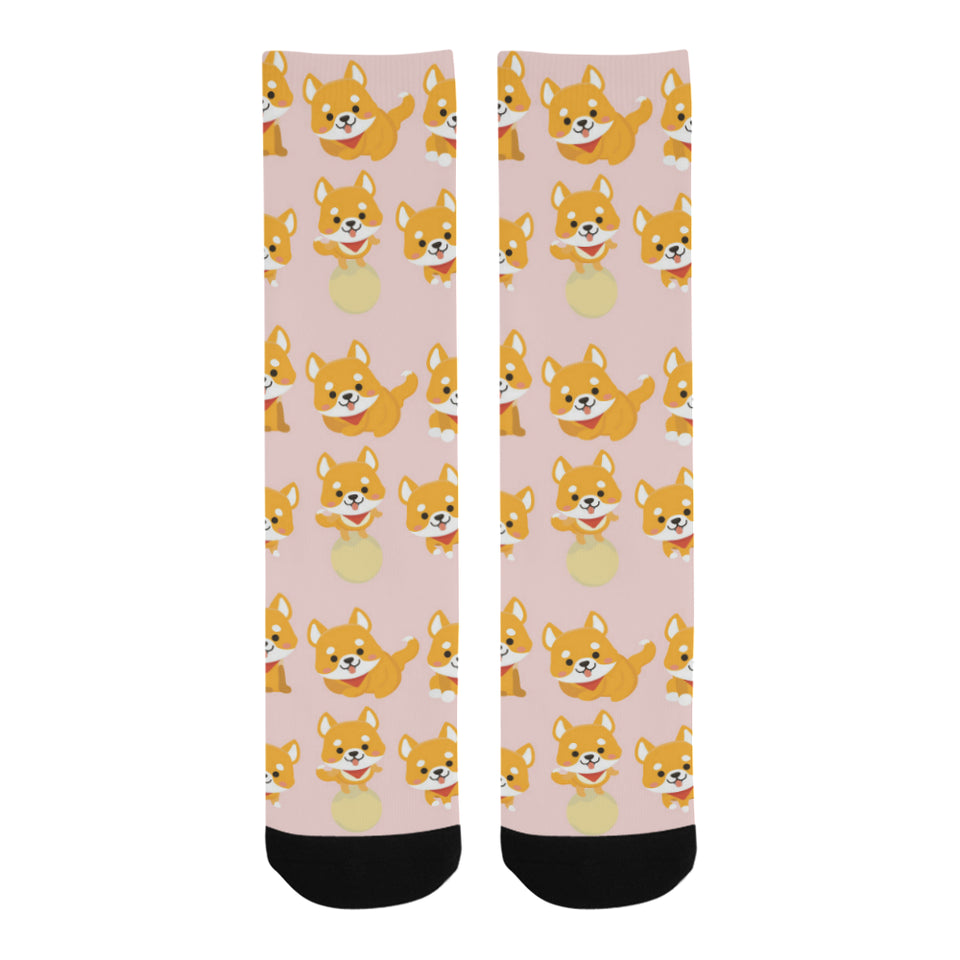 Cute shiba inu dog pattern Crew Socks