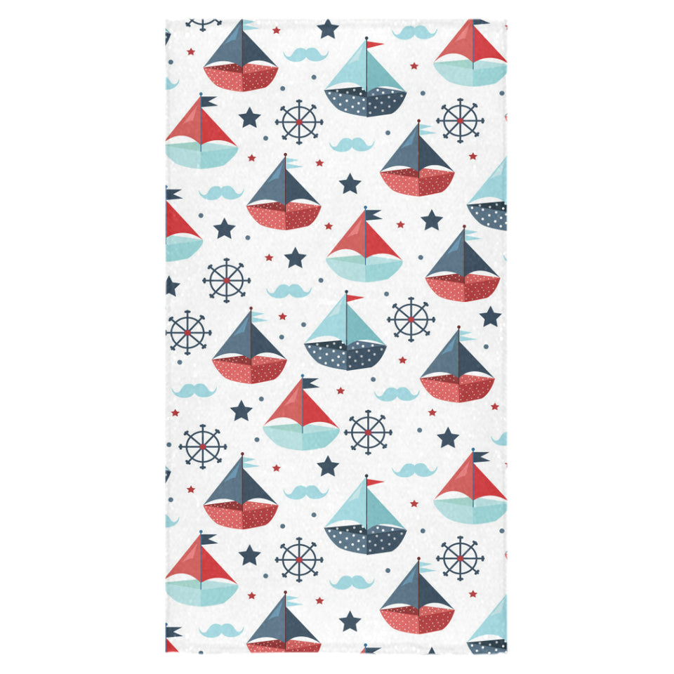 Cute color paper sailboat pattern Bath Towel