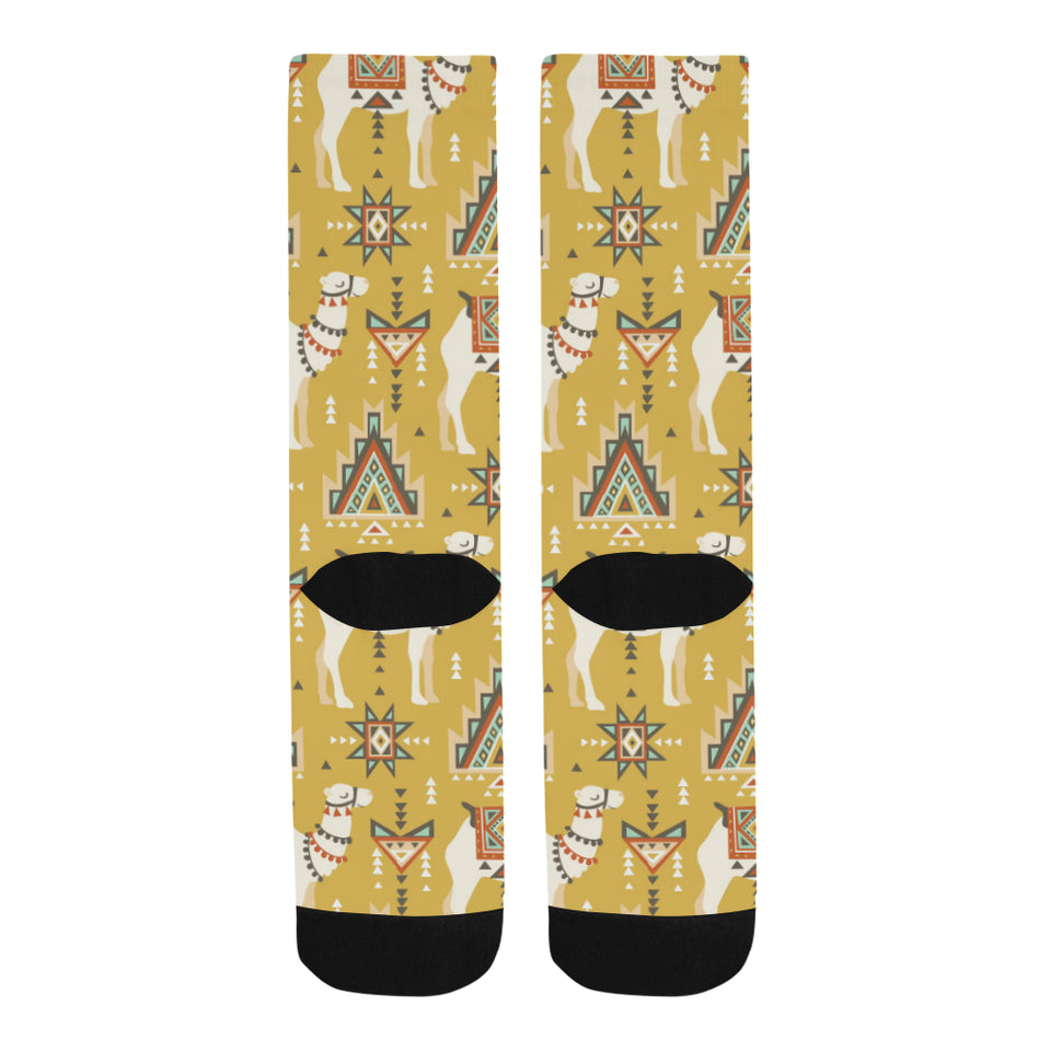 Camels ethnic motif pattern Crew Socks