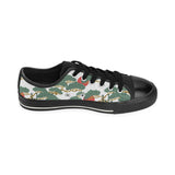 Bonsai red sun japanese pattern Men's Low Top Canvas Shoes Black