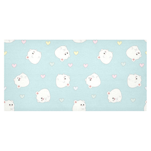 White cute hamsters heart pattern Tablecloth