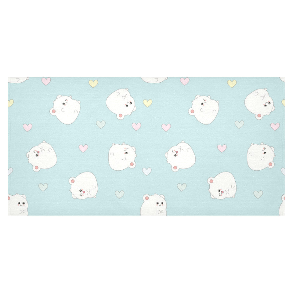White cute hamsters heart pattern Tablecloth