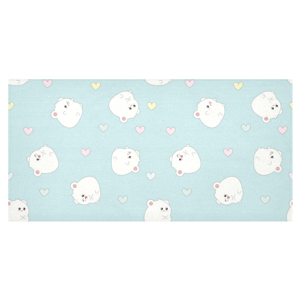 White cute hamsters heart pattern Tablecloth