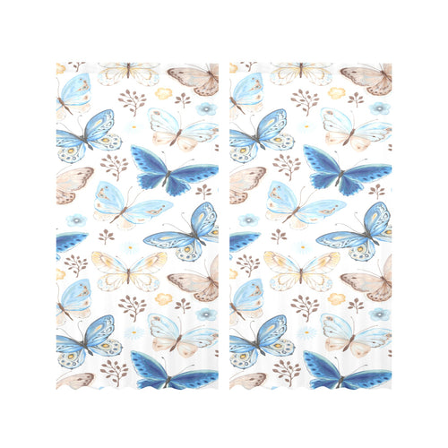 blue butterfly pattern Gauze Curtain