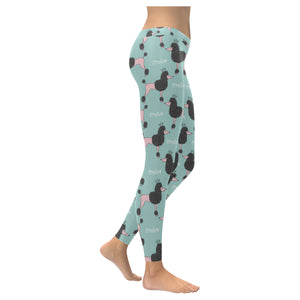 poodle dog green background Women's Legging Fulfilled In US
