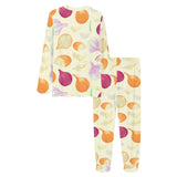 Onion garlic white red pattern Women's All Over Print Pajama Set