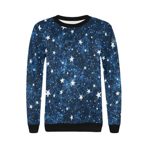 Night sky star pattern Women's Crew Neck Sweatshirt