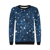 Night sky star pattern Women's Crew Neck Sweatshirt