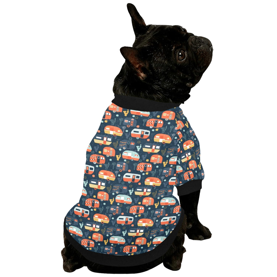 Camper Van Pattern Print Design 05 All Over Print Pet Dog Round Neck Fuzzy Shirt