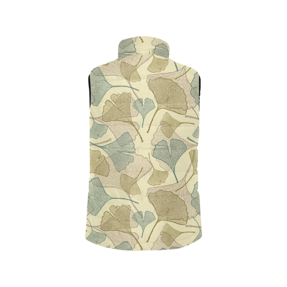 Ginkgo leaves design pattern Women's Padded Vest