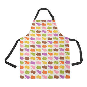 Hippopotamus Pattern Print Design 01 All Over Print Adjustable Apron