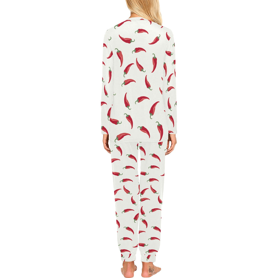 Chili peppers pattern Women's All Over Print Pajama Set