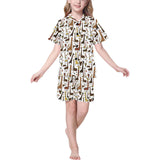 Giraffe Pattern Print Design 05 Kids' Boys' Girls' V-Neck Short Pajama Set