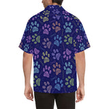 Dog Paws Pattern Print Design 02 Men's All Over Print Hawaiian Shirt (Model T58)